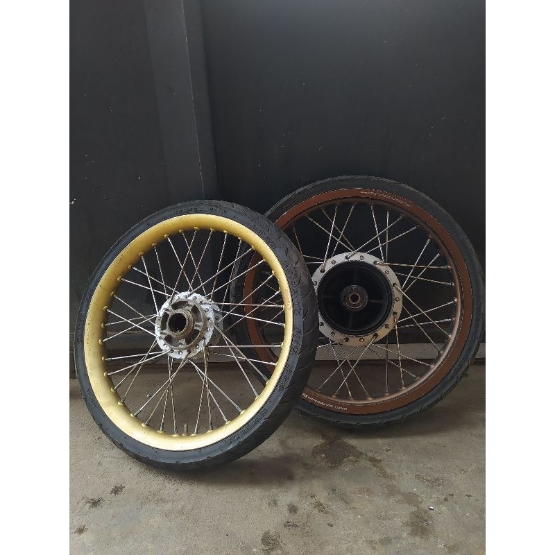 VELG SET DEPAN/BELAKANG SIAP PAKAI PNP CB GL MP