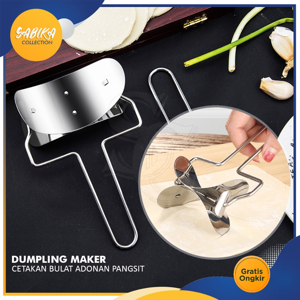Cetakan Roller Bulat Adonan Pangsit Pastel Dimsum Dumpling Maker Stainless Steel