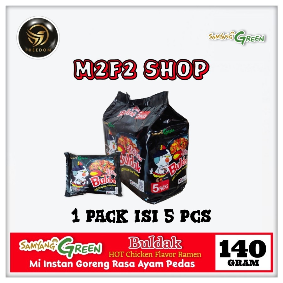 

Samyang Green Buldak Hot Chicken Flavor Ramen Original | Mie Instant Goreng Rasa Ayam Pedas | Bag - 140 gr (Kemasan 1 Pack)