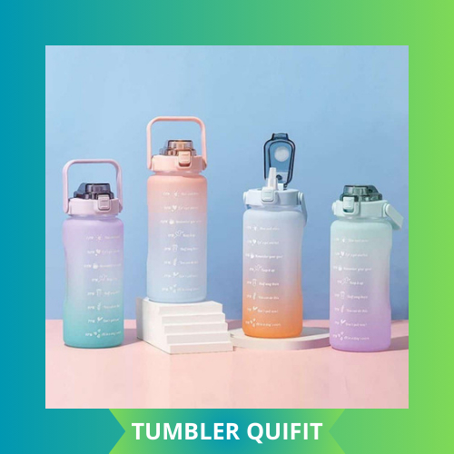 BOTOL MINUM 2 LITER FREE STIKER / TUMBLER PLASTIC QUIFIT / BOTOL MINUM VIRAL KOREA / BOTOL PELANGI M