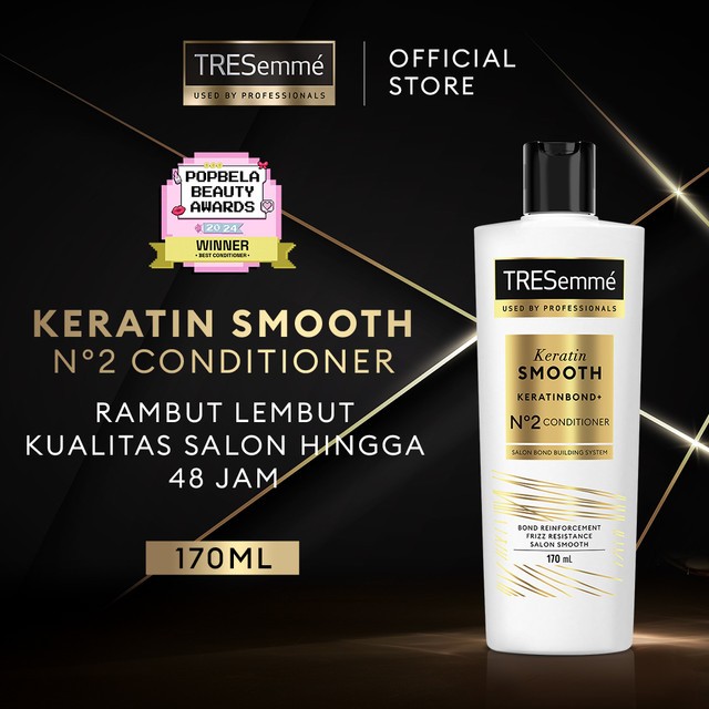 TRESemme Hair Conditioner Keratin Smooth Rambut Lembut 48 Jam* w Hydrolyzed Keratin 170ml