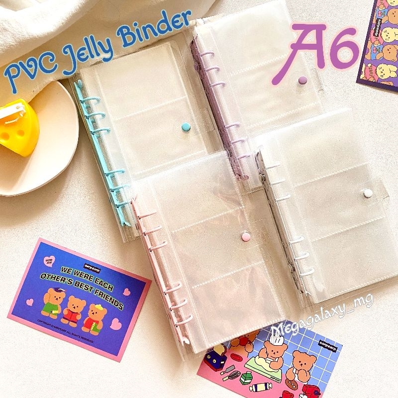 

A6 Binder PVC Jelly Cover Case Album 6 Ring Warna