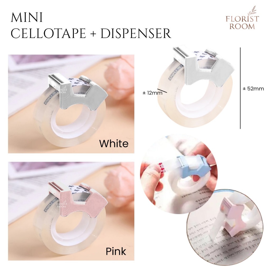 

Mini Cellotape + Dispenser - Perekat - Isolasi Selotip dengan pemetong