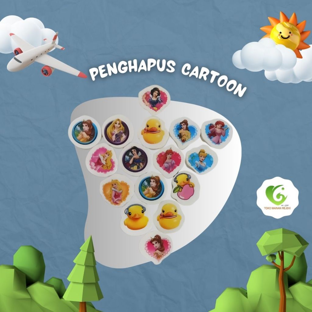 

Isi 25 set Penghapus Kartun 4 biji / Eraser Cartoon 4 pcs / Setip Hapus ukuran 3 x 5 cm Mainan Anak Jadul Zaman Dulu Edukatif Viral Murah Terjangkau Trendi Toys