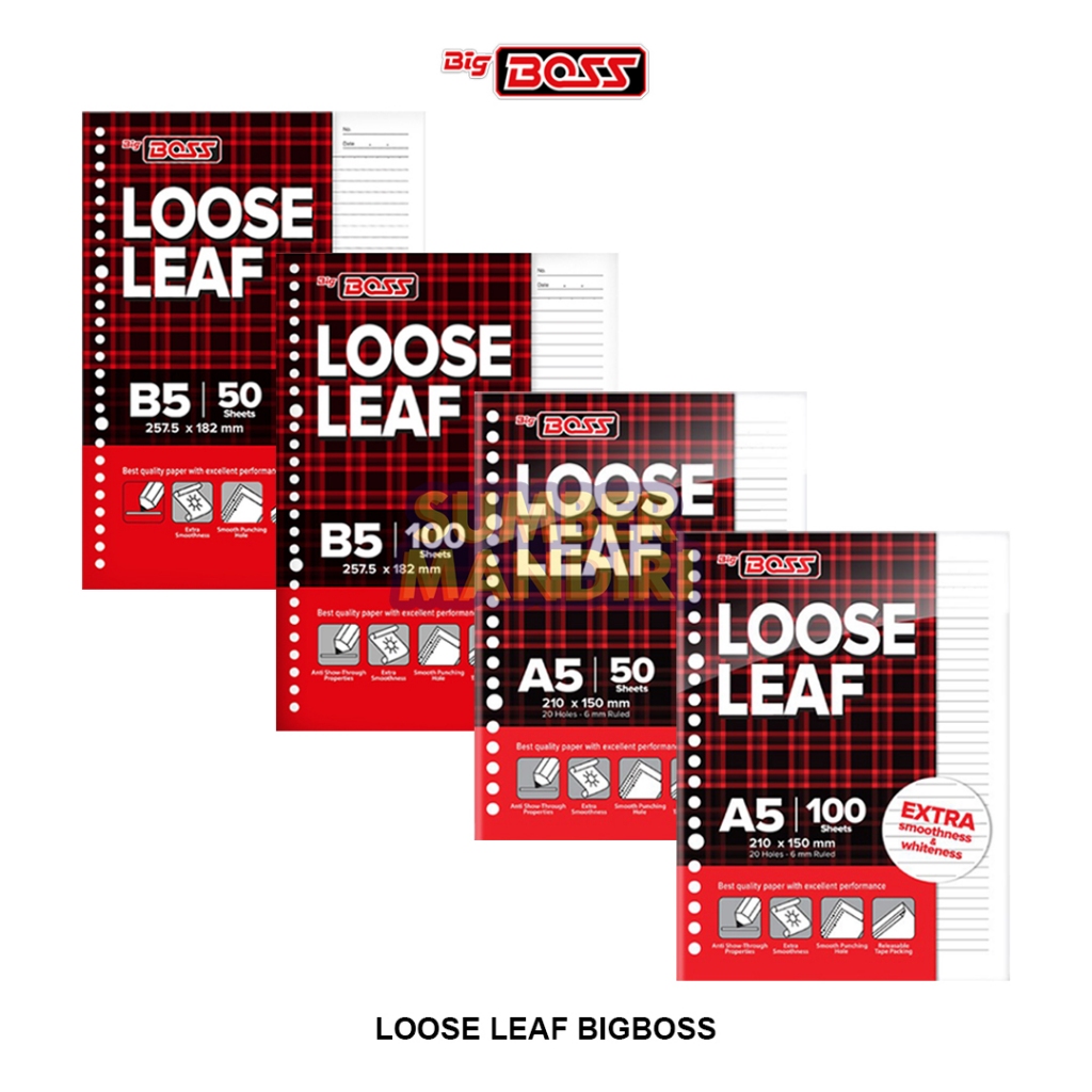 

Loose Leaf BigBoss Kertas Isi Binder A5 50/A5 100/B5 50/ B5 100