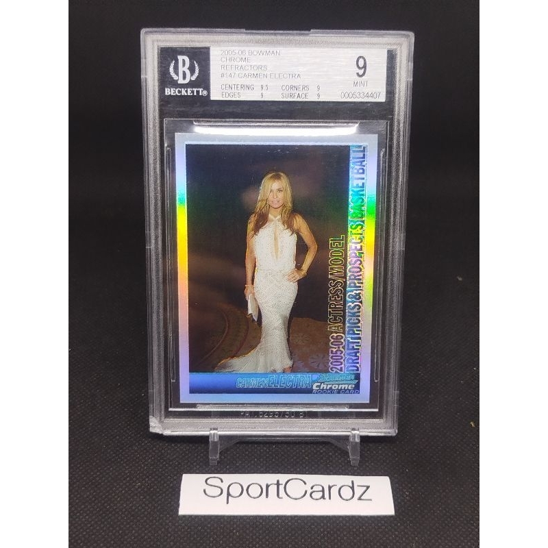 Kartu Basket 2005-06 Bowman Crome Refractor Carmen Electra RC #147 (cek foto ada gompel bagian kanan
