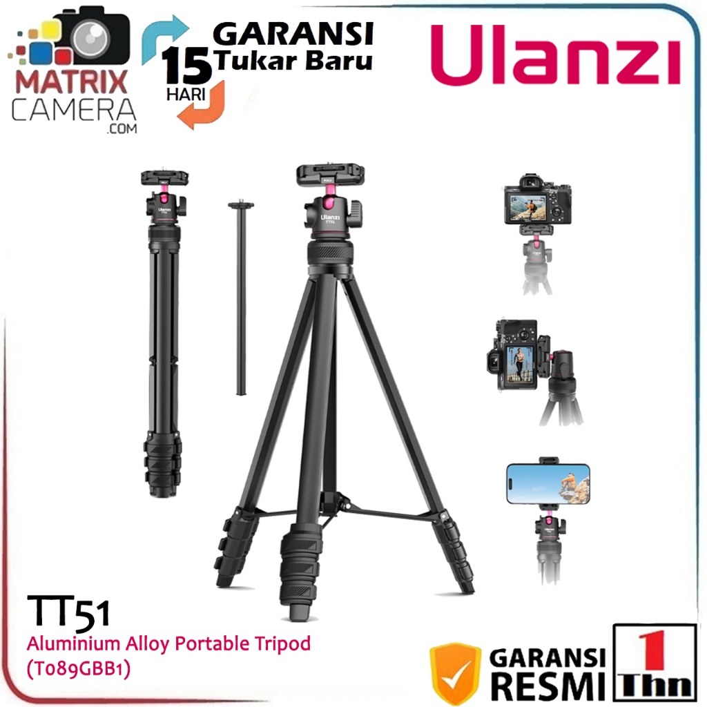 Ulanzi TT51 Aluminium Alloy Portable Tripod (T089GBB1)