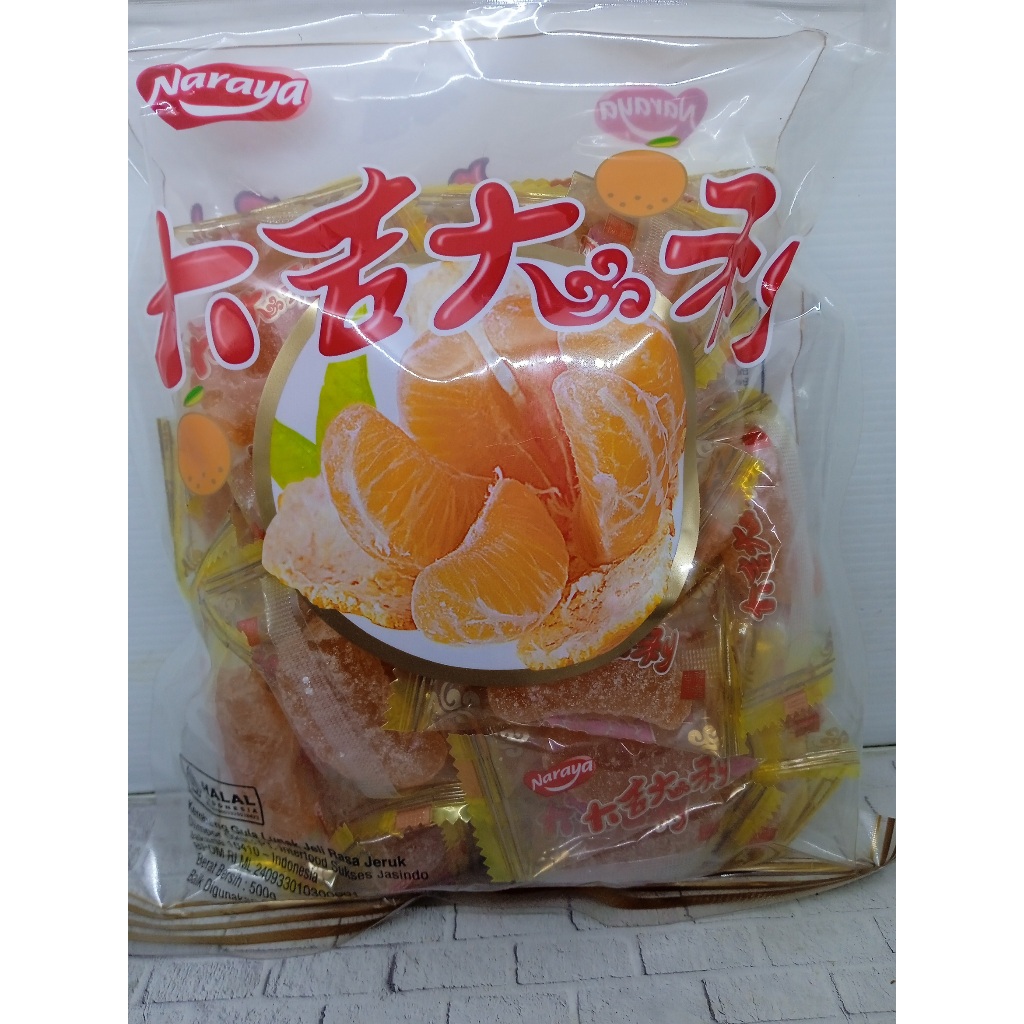 NARAYA Jelly Jeruk Mandarin 500gr / Jelly Jeruk Naraya / Permen jelly jeruk Imlek