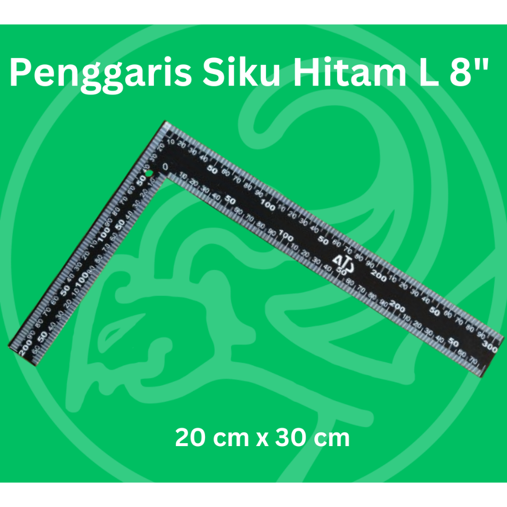 

ATS Siku Hitam Besi Penggaris Siku L Hitam 8" 20cm x 30cm