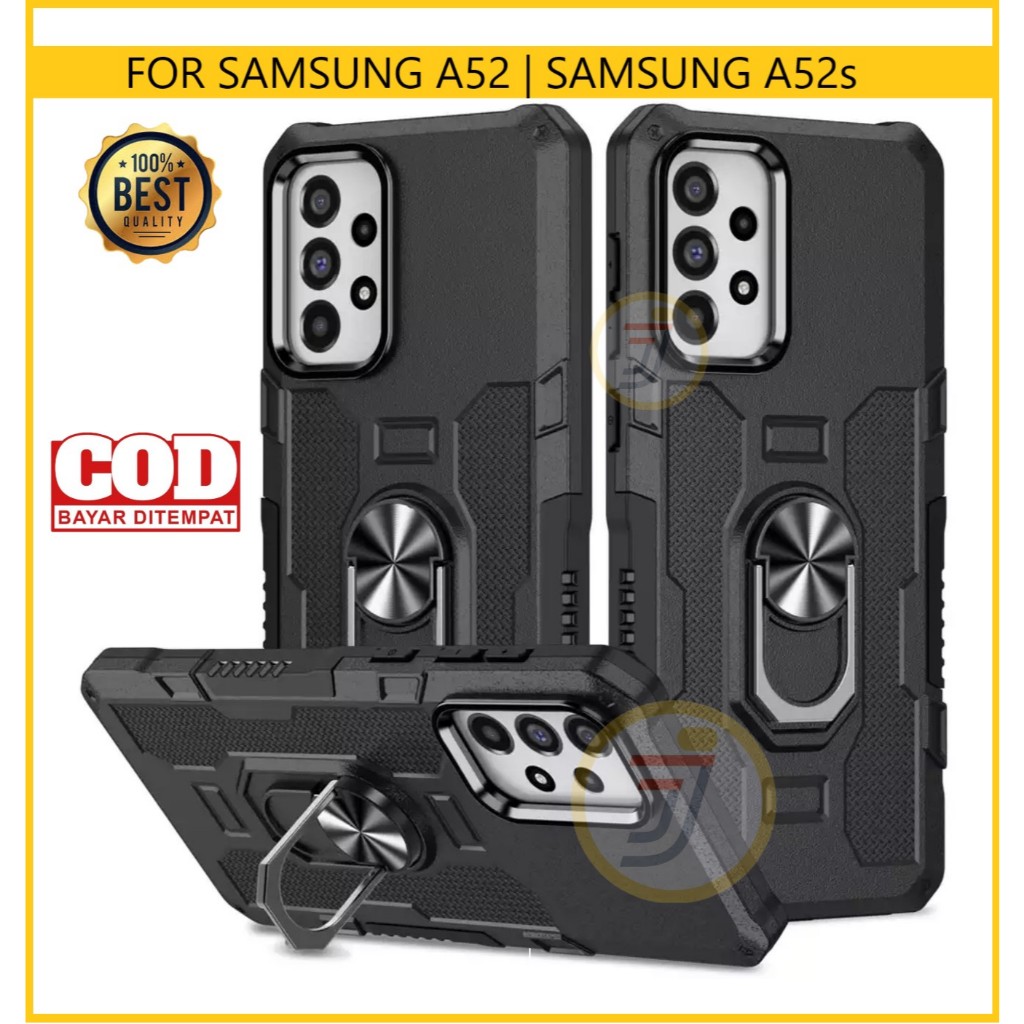 Casing Samsung Galaxy A52/A52s 5G Hit Ring Case Armor Robot Kickstand Hybrid/Ring Holder