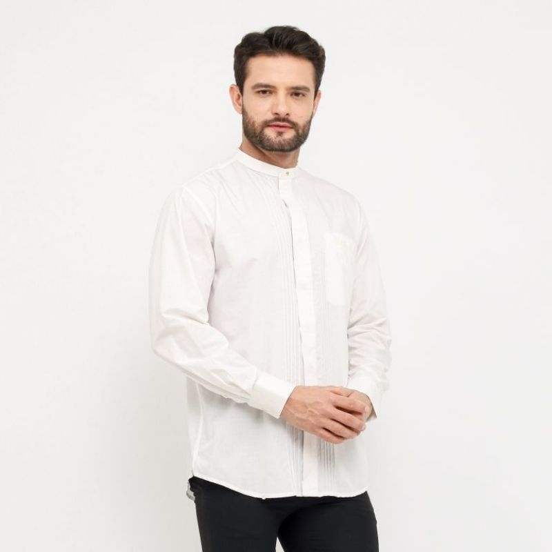 BAJU KOKO MUSLIM BAMUS BHS COSMO LENGAN PENDEK WARNA PUTIH ORIGINAL