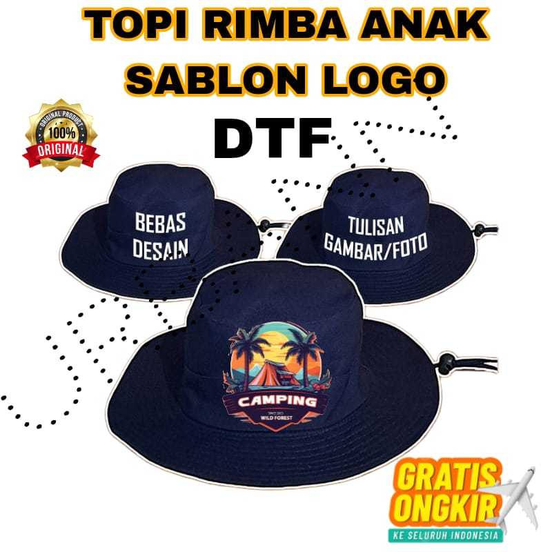 Topi Rimba Custom Logo Suka Suka SABLON DTF