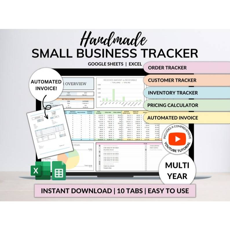 

A29- Pelacak Inventaris Spreadsheet Bisnis Kecil Pelacak Penjualan Pesanan Produk Kalkulator Harga Buatan Tangan Pelacak Klien Google Sheets Excel