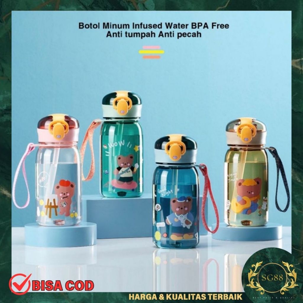 

Navi_Lezatoz Sg38 - Botol Minum Motif Karakter Lucu Anak Anti Pecah Anti Tumpah 400 Ml Bpa Free