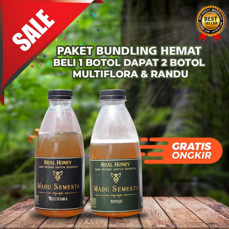 

[PROMO BELI 1 DAPAT 2] Madu Semesta Madu Murni 100% Asli Madu Randu 400gr + Multiflora 400gr