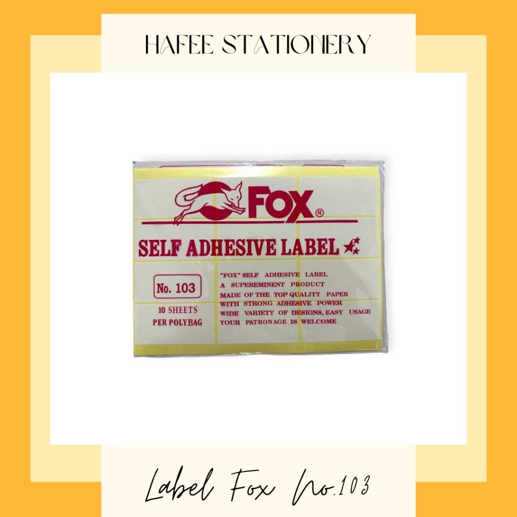 

Label Fox No 103 Label Nama (dapat kirim instant bandung)
