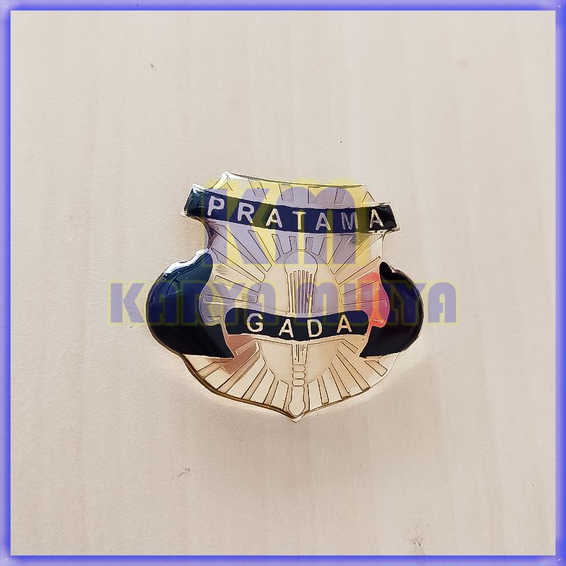 Pin Gada Pratama Satpam Magnet Ukuran Besar - Lencana Logo Gada Utama Full Logam - Karya Mulya