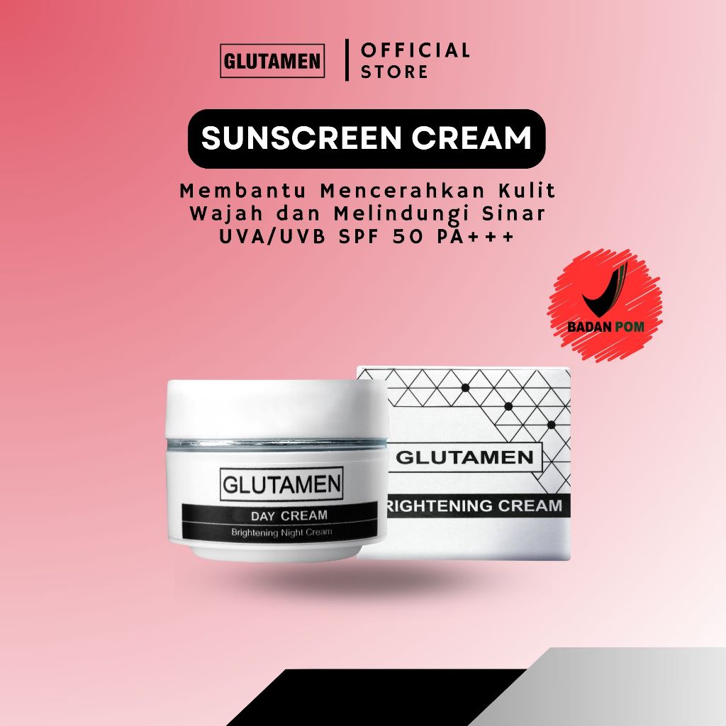 Glutamen Skincare Cream Siang Penghilang Minyak Berlebihan dan Perawatan Kulit Berjerawat Pria BPOM