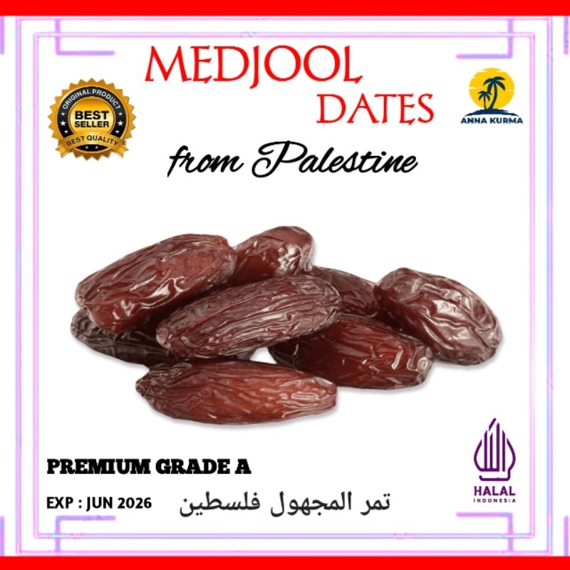 

Kurma Medjool Palestine Premium 500gr Kemasan Mika