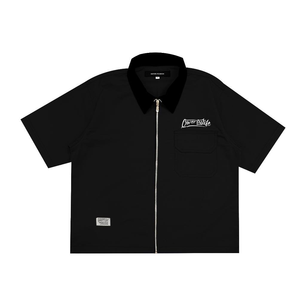 Qwertylife Workshirt Boxy Symphony Black