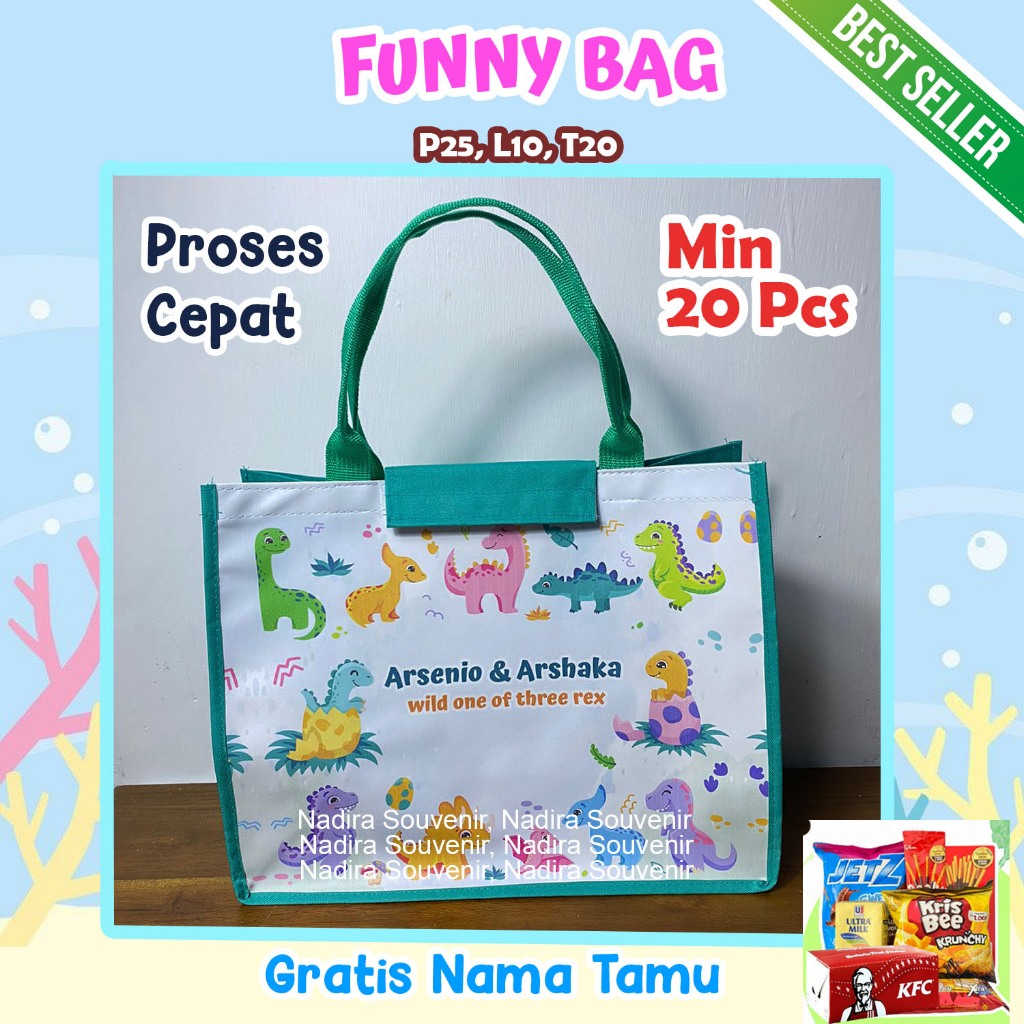 

PROMO TAS ULTAH MURAH CUSTOM, 25X10X20/ TAS SOUVENIR ULANG TAHUN ANAK TERLARIS I TAS ULTAH TERLARIS