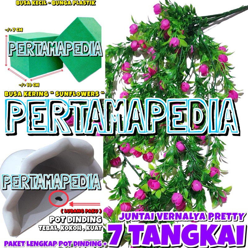 PAKET LENGKAP POT JUNTAI VERNALYA PRITI/ Bunga Merambat/ Bunga Plastik/ Bunga Artifiial/ Daun Rambat