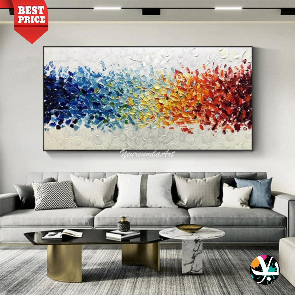 Lukisan abstrak - lukisan kanvas abstrak - lukisan kanvas modern indah berwarna