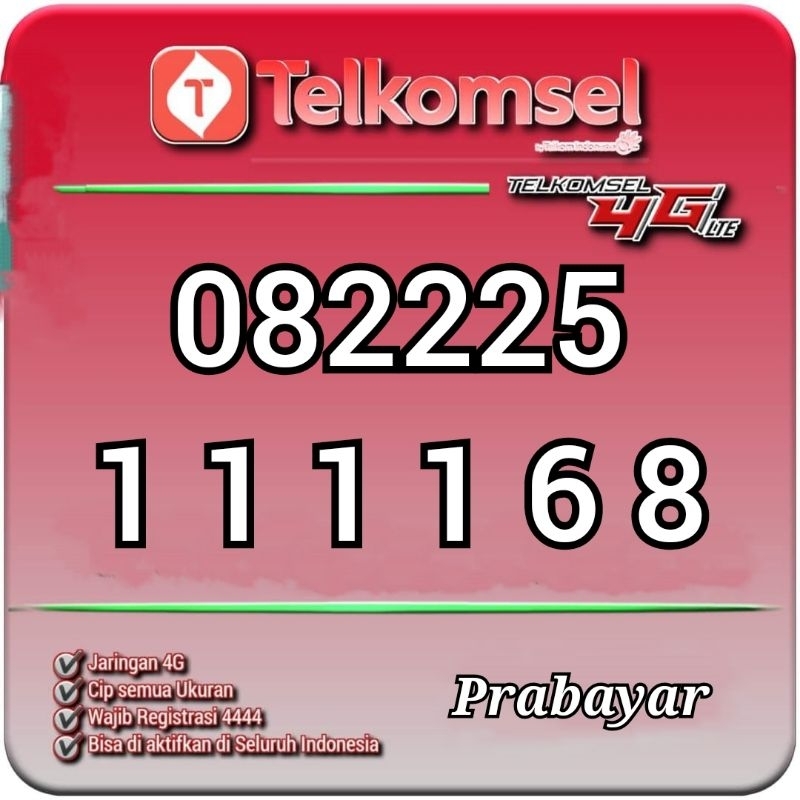 Nomor cantik TELKOMSEL 168