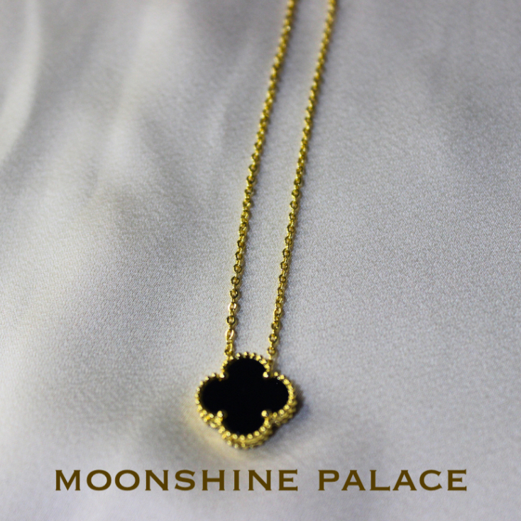 Kalung Clover Premium Titanium Wanita Anti Karat 14 K Gold Plated Kalung Alisa