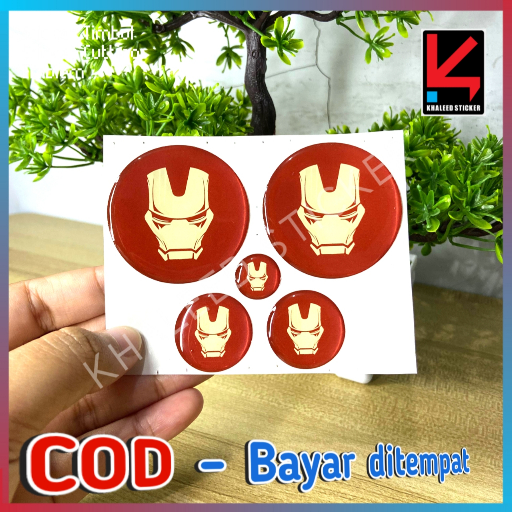 Sticker emblem IRON MAN COKLAT stiker timbul stiker motor emblem Nmax Aerox Lexi