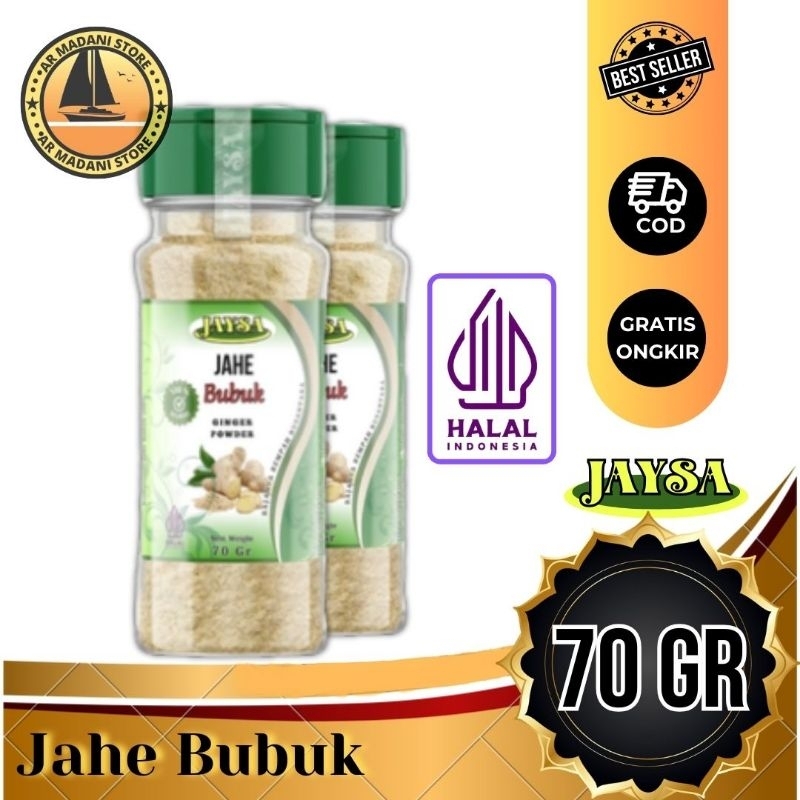 

JAYSA Jahe Bubuk 70 gr / Ginger Ground / Ginger Powder / Bubuk Jahe / Jahe Bubuk Asli / Bubuk Jahe Murni / Ginger Powder Grade A / Premium Ginger Powder / Bumbu Instan / Bumbu Masak / Bumbu Murah