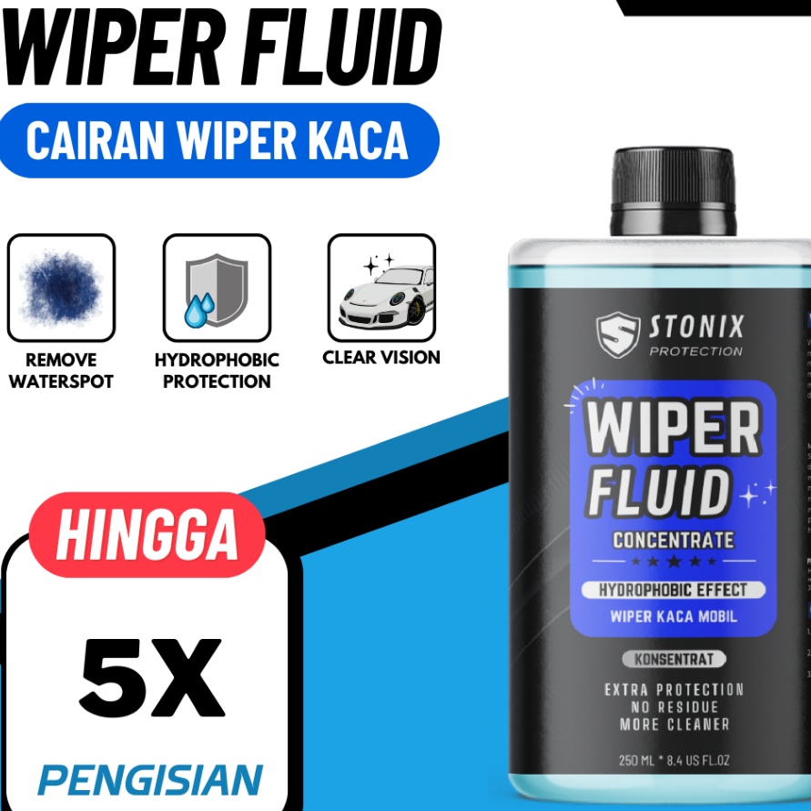 Mega Wiper Fluid Cairan Air Wiper Pembersih Kaca Hydrophobic Daun Talas