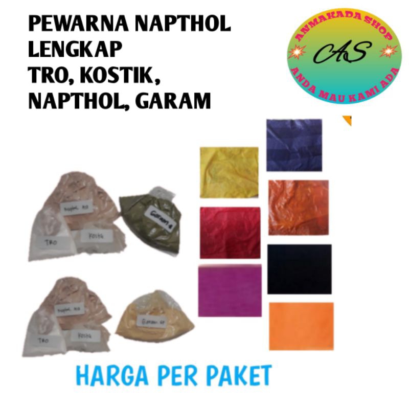 

Pewarna kain napthol lengkap set kerajinan tangan