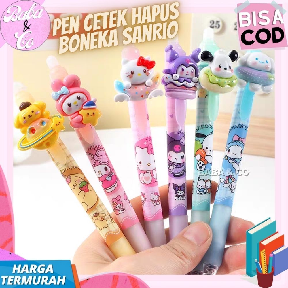 

PEN CETEK HAPUS BONEKA SANRIO PULPEN HAPUS ERASEABLE HAPUS BONEKA SANRIO LUCU UNIK