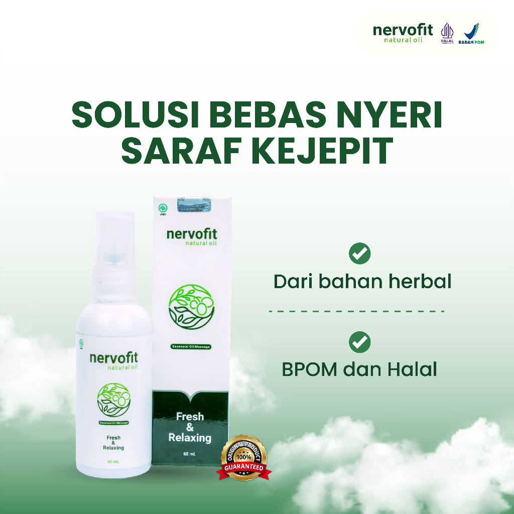 NERVOFIT Natural Oil membantu mengatasi nyeri sendi pegal-pegal dan membantu meredakan sakit akibat 