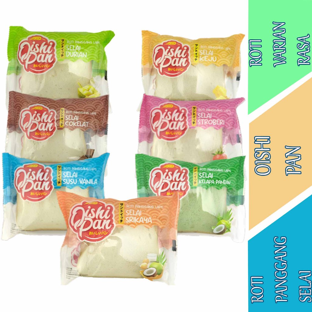 

Roti Selai Varian Rasa - Oishi Pan - Roti Panggang Selai - 65gr