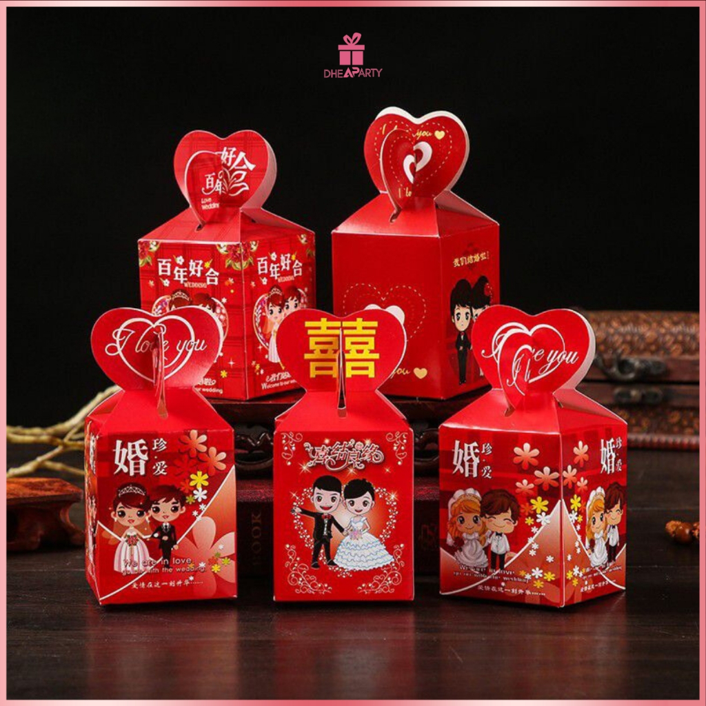 

DP Kotak Souvenir Wedding / Kotak Permen Sovenir Pernikahan dan Sangjit / Kotak Permen Shuang Xi WED63
