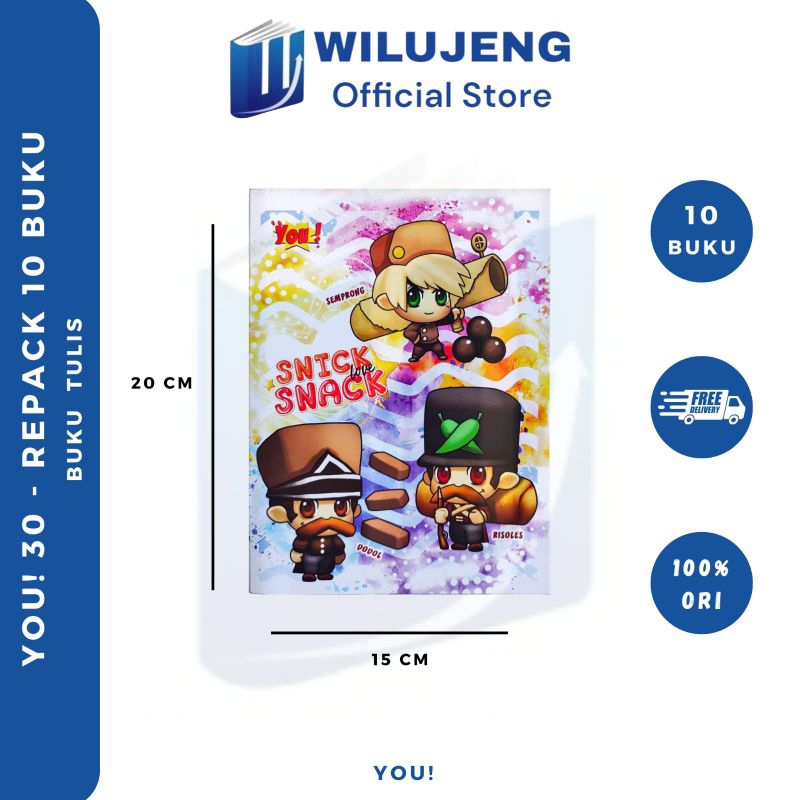 

[ 10 Buku / Pak ] Buku Tulis You 30 (500gr) Repack