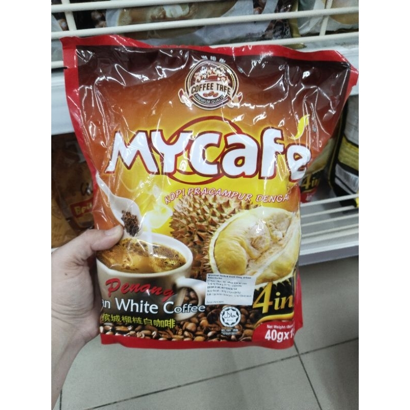 

Coffe Tree MYCAFE 4 in 1 Durian White Coffe 15 scht/ Kopi Durian Penang