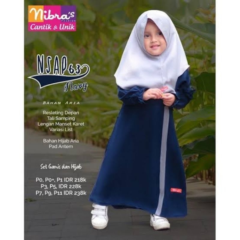 Gamis anak NSA 063 Navy