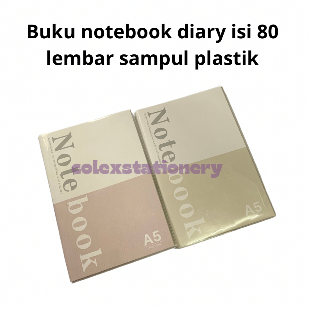 

Notebook Diary Cover Plastik / Journal Book A5 / Buku Tulis Catatan Agenda Pink & Brown Isi 80 Sheets Vtec
