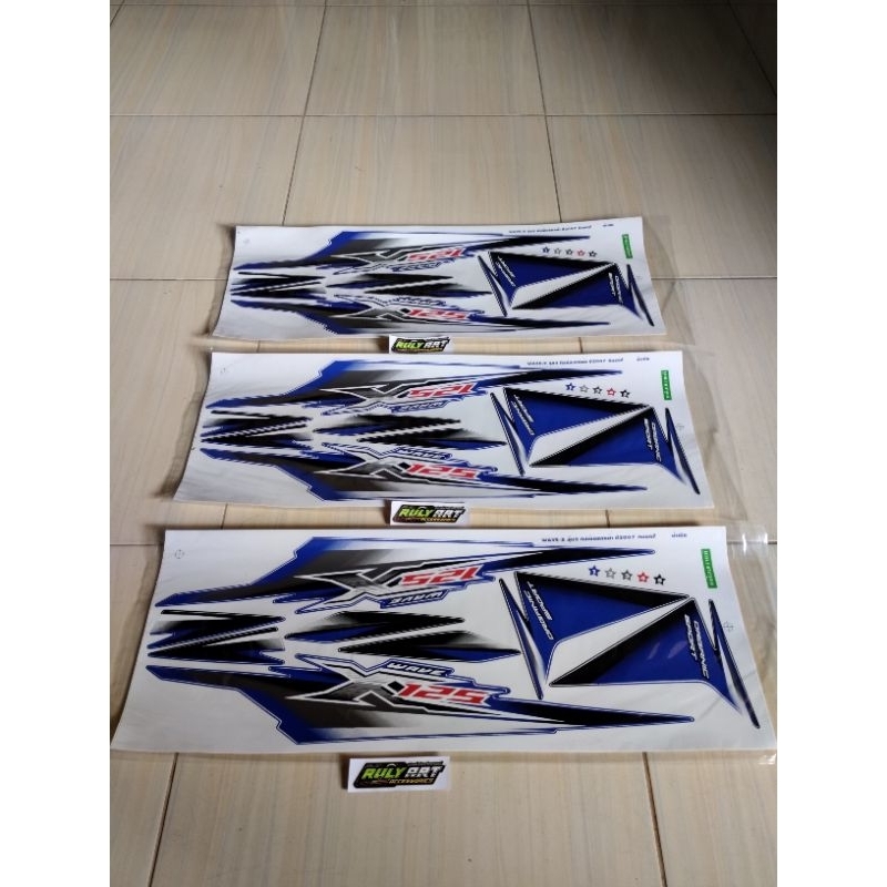 striping wave x 125 Revo old biru hitam