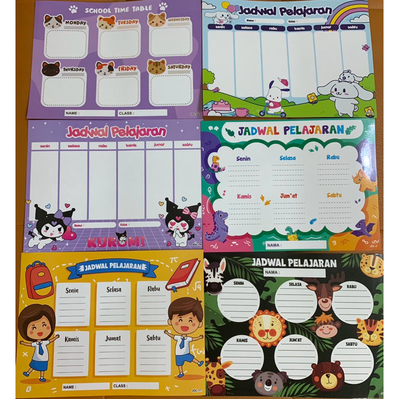 Poster jadwal pelajaran anak / Poster jadwal pelajaran lucu / Poster Jadwal ajaran baru # Jadwal pel