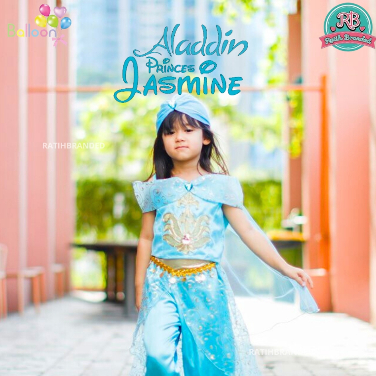 DRESS PARTY PRINCESS JASMINE ALADIN SETELAN BAJU PESTA ANAK BALLOON NEW MODEL ORIGINAL MATAHARI SALE