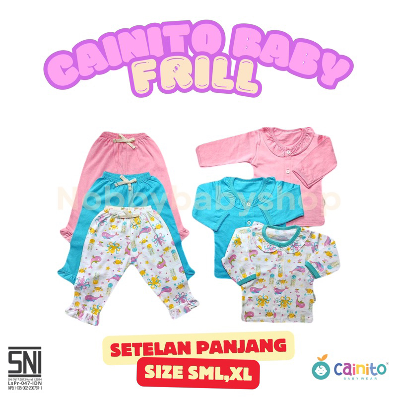 CAINITO BABY WEAR - Ew Girl - Setelan Panjang Celana Panjang Frill Size SML XL