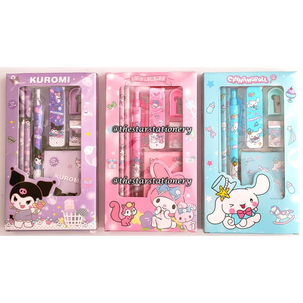 

(1 Set) Study Set Sanrio 8008 / Study Set Anak 8008 / Paket Alat Tulit Set 6in1 / Set Alat Tulis