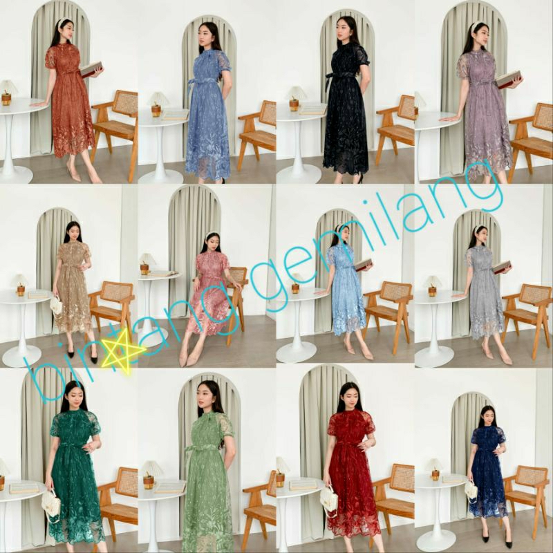 Dress wanita dress natal cantik dress fashion wanita dress brokat cantik murah