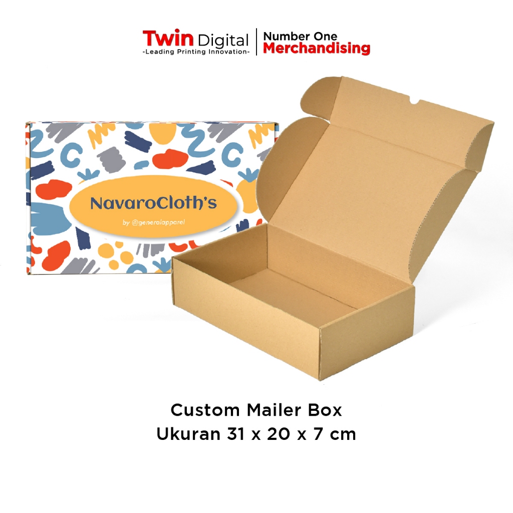 

Twindigital Custom Box Kardus Hadiah / Packing Hampers Box - Mailer Box Full Print Uk 31x20x7 cm