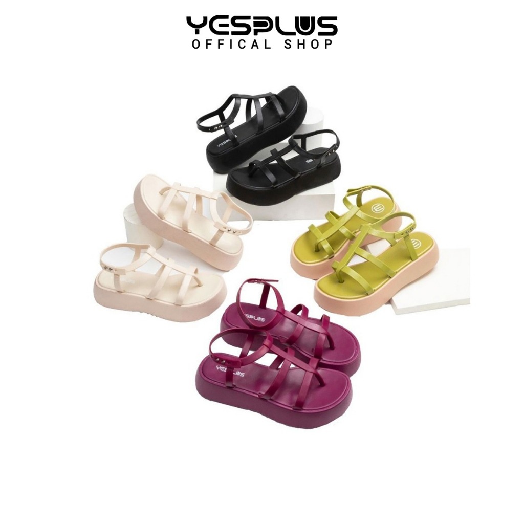 Yesplus Sandal Original 219-1 Sandal Wedges Wanita Jelly Import Premium Melisa Tali Rubber PVC Empuk