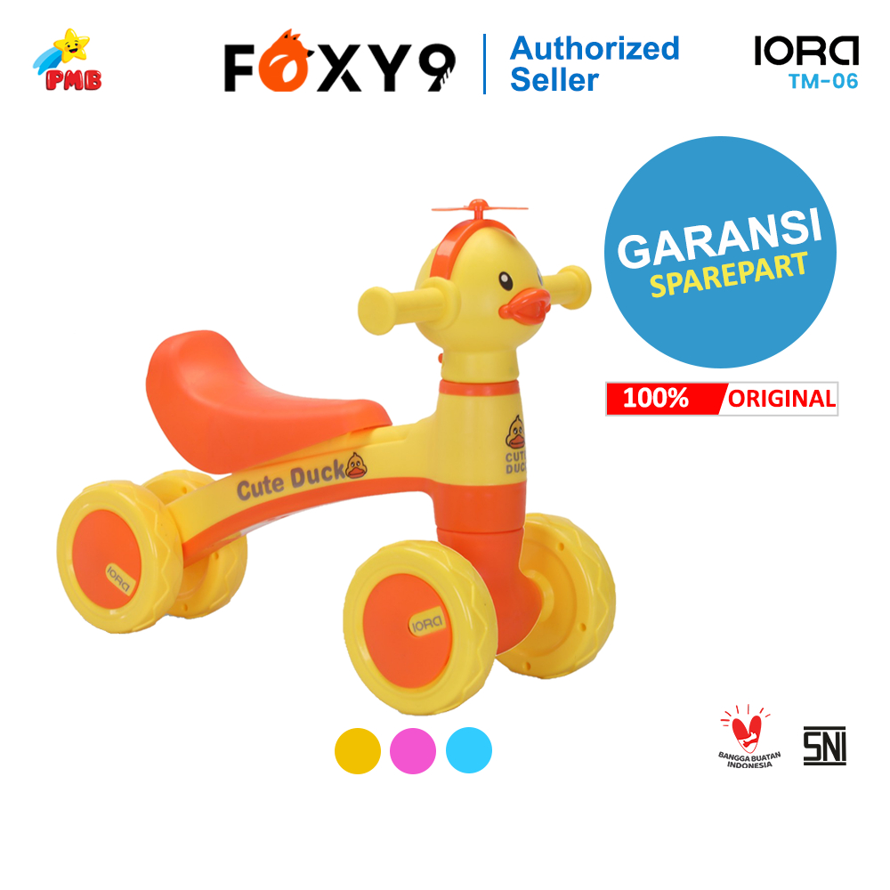 Balance Bike Mainan Anak Dorong Karakter Roda Empat Sepeda Anak Roda 4 PMB TM06